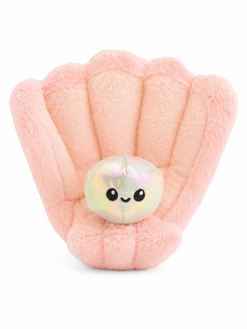 Giftable World Pink Seashell Pearl Plush Dog Toy Squeaky Crinkle Pet Toy